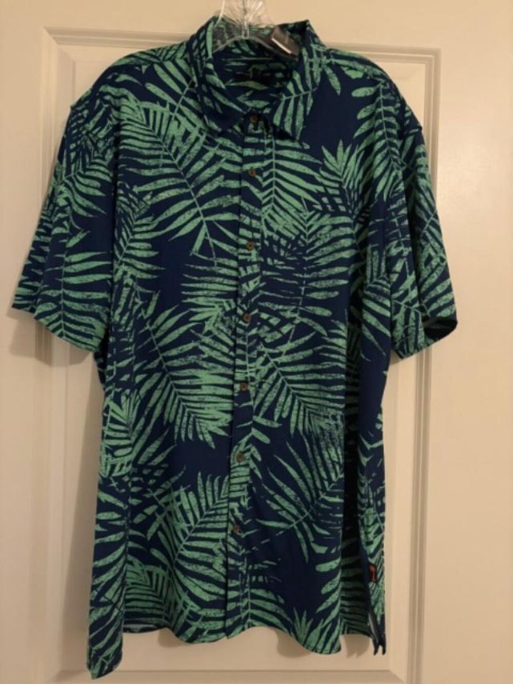 Men's Margaritaville Tropical Palm Leaf Short Sleeve Button Down Shirt Size XL
